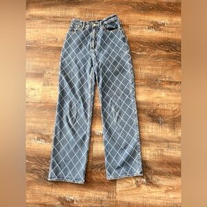 Hollister - High Rise Patterned Jeans - Size: 00, Regular length, gently worn